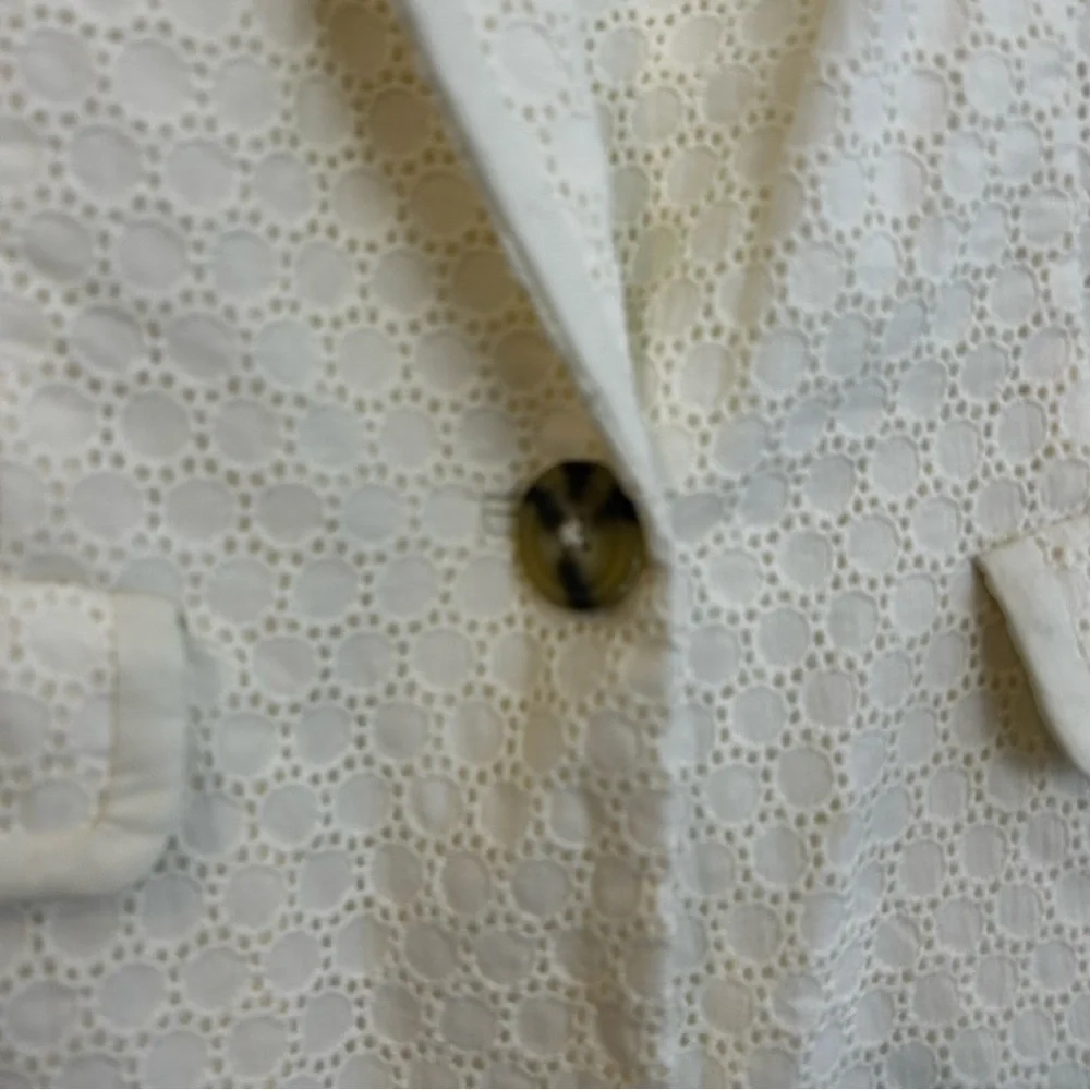 NWOT Boden Ivory Eyelet Lace Cotton Fitted Blazer/Jacket Size 4 NEW